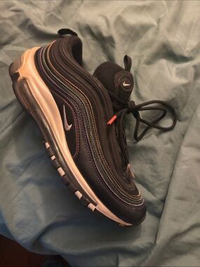 Nike Black 97’s Men's Sneaker with Rainbow Stitching
